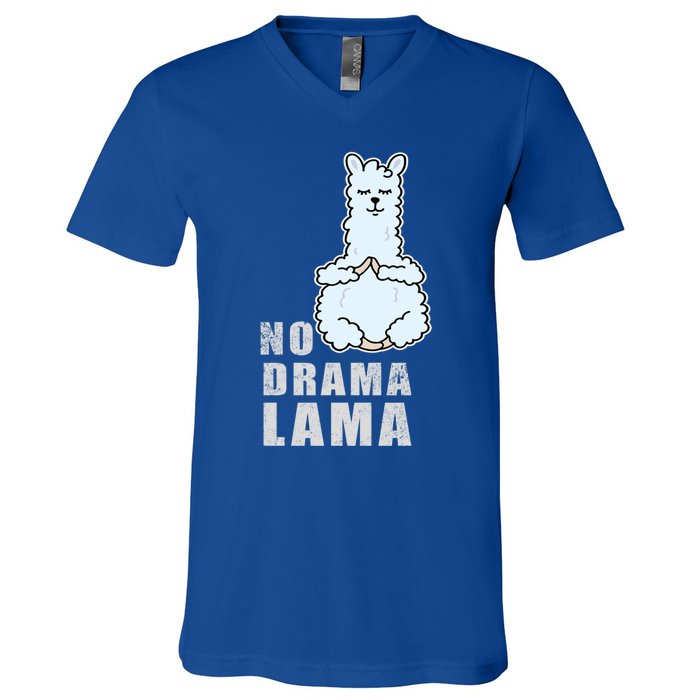 No Drama Llama Mama Camelid Alpaca Peace And Zen Yoga Gift Meaningful Gift V-Neck T-Shirt