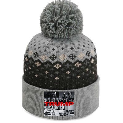 New! Dark Maga Trump Campaign Event 2024 Dark Maga Trump The Baniff Cuffed Pom Beanie