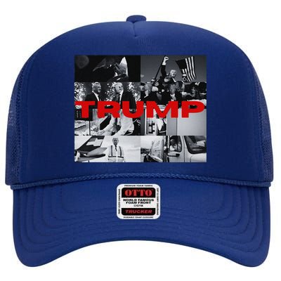 New! Dark Maga Trump Campaign Event 2024 Dark Maga Trump High Crown Mesh Back Trucker Hat