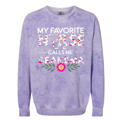 Nursing Design My Favorite Nurse Calls Me Grandma Colorblast Crewneck Sweatshirt