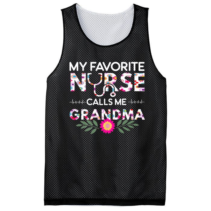 Nursing Design My Favorite Nurse Calls Me Grandma Mesh Reversible Basketball Jersey Tank