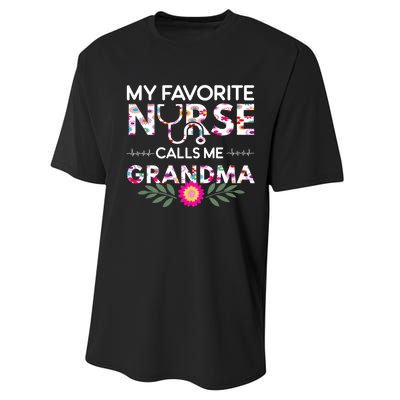 Nursing Design My Favorite Nurse Calls Me Grandma Performance Sprint T-Shirt