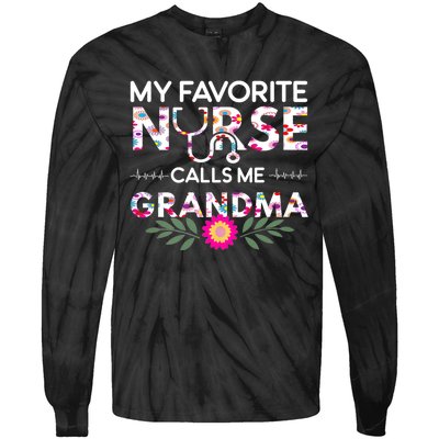 Nursing Design My Favorite Nurse Calls Me Grandma Tie-Dye Long Sleeve Shirt