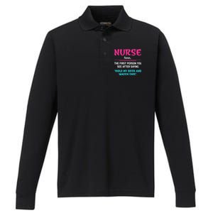 Nurse Definition Performance Long Sleeve Polo