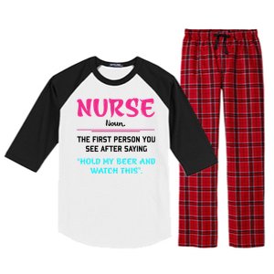 Nurse Definition Raglan Sleeve Pajama Set