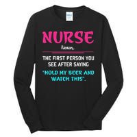 Nurse Definition Tall Long Sleeve T-Shirt