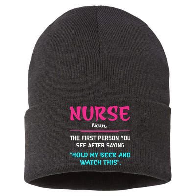 Nurse Definition Sustainable Knit Beanie