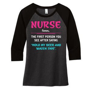 Nurse Definition Women's Tri-Blend 3/4-Sleeve Raglan Shirt