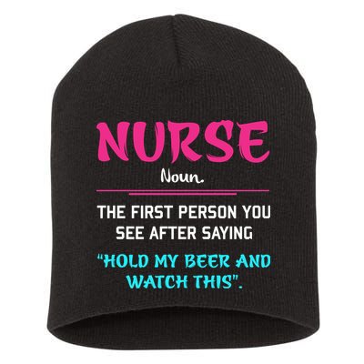 Nurse Definition Short Acrylic Beanie