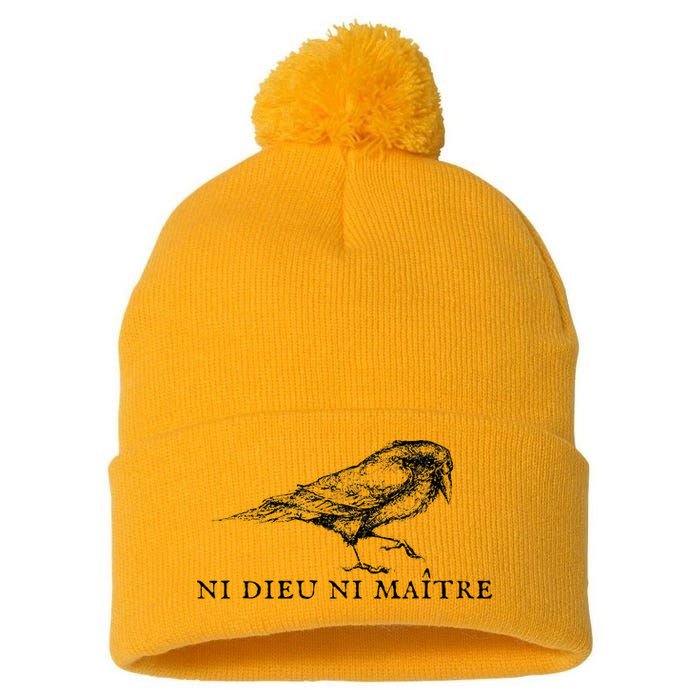 Ni Dieu Ni Maitre Pom Pom 12in Knit Beanie
