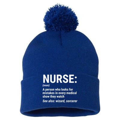 Nurse Definition Noun Funny Nursing Gift Pom Pom 12in Knit Beanie