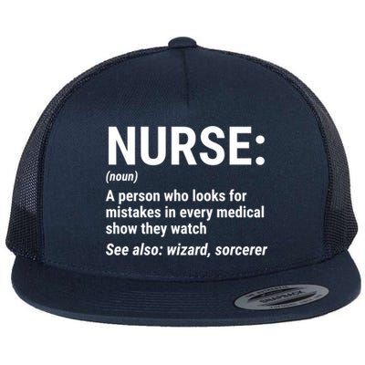 Nurse Definition Noun Funny Nursing Gift Flat Bill Trucker Hat