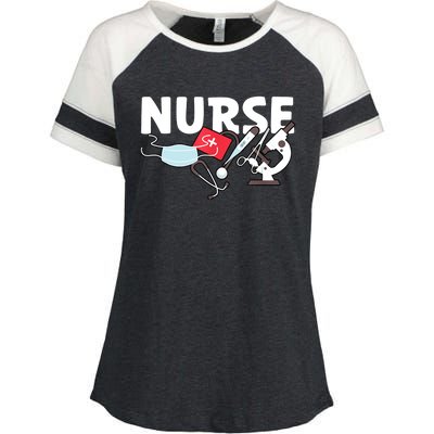 Nurse's Day Nurse Week Funny Nurse Life Awesome Cute Cool Enza Ladies Jersey Colorblock Tee