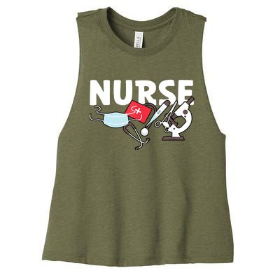 Nurse's Day Nurse Week Funny Nurse Life Awesome Cute Cool Women's Racerback Cropped Tank