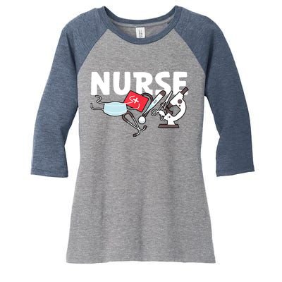 Nurse's Day Nurse Week Funny Nurse Life Awesome Cute Cool Women's Tri-Blend 3/4-Sleeve Raglan Shirt