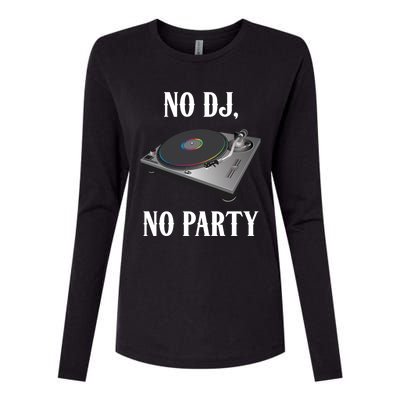 No Dj No Party Retro Vintage Dj Djane Vinyl Turntables Meaningful Gift Womens Cotton Relaxed Long Sleeve T-Shirt