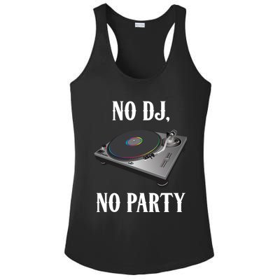 No Dj No Party Retro Vintage Dj Djane Vinyl Turntables Meaningful Gift Ladies PosiCharge Competitor Racerback Tank