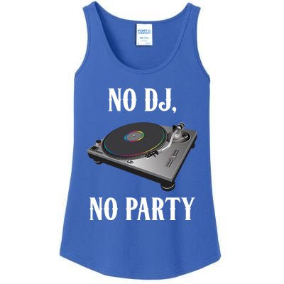 No Dj No Party Retro Vintage Dj Djane Vinyl Turntables Meaningful Gift Ladies Essential Tank