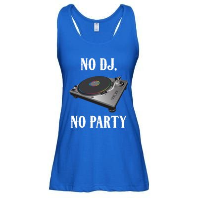 No Dj No Party Retro Vintage Dj Djane Vinyl Turntables Meaningful Gift Ladies Essential Flowy Tank