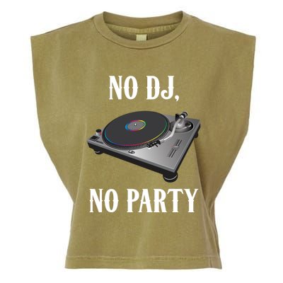 No Dj No Party Retro Vintage Dj Djane Vinyl Turntables Meaningful Gift Garment-Dyed Women's Muscle Tee