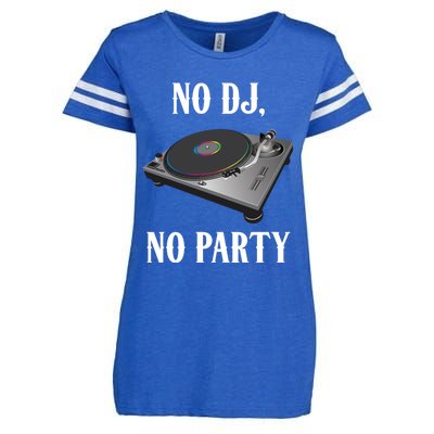 No Dj No Party Retro Vintage Dj Djane Vinyl Turntables Meaningful Gift Enza Ladies Jersey Football T-Shirt