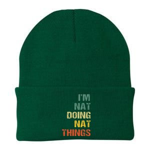 Nat Doing Nat Things Personalized Name Idea Knit Cap Winter Beanie