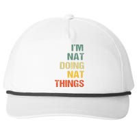 Nat Doing Nat Things Personalized Name Idea Snapback Five-Panel Rope Hat