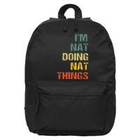 Nat Doing Nat Things Personalized Name Idea 16 in Basic Backpack