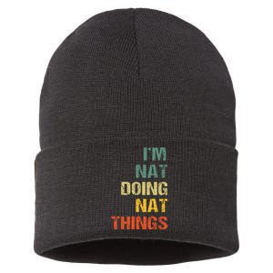 Nat Doing Nat Things Personalized Name Idea Sustainable Knit Beanie