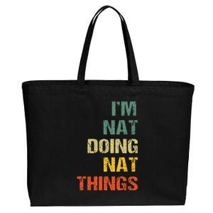 Nat Doing Nat Things Personalized Name Idea Cotton Canvas Jumbo Tote