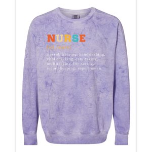 Nurse Definition Nursing School Gift Colorblast Crewneck Sweatshirt