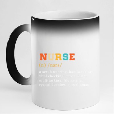 Nurse Definition Nursing School Gift 11oz Black Color Changing Mug