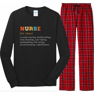 Nurse Definition Nursing School Gift Long Sleeve Pajama Set