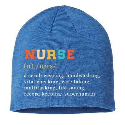 Nurse Definition Nursing School Gift Sustainable Beanie