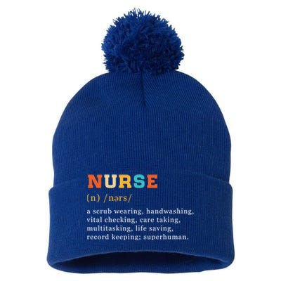 Nurse Definition Nursing School Gift Pom Pom 12in Knit Beanie