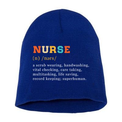 Nurse Definition Nursing School Gift Short Acrylic Beanie