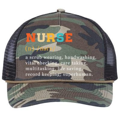 Nurse Definition Nursing School Gift Retro Rope Trucker Hat Cap