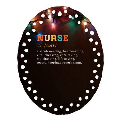 Nurse Definition Nursing School Gift Ceramic Oval Ornament