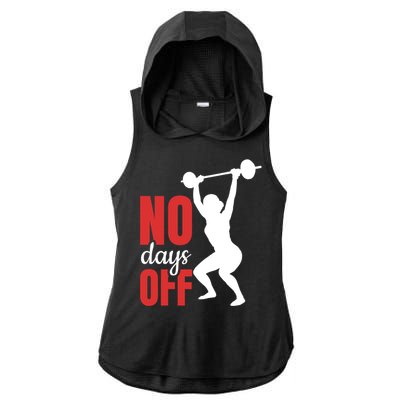 No Days Off Fitness Great Gift Ladies PosiCharge Tri-Blend Wicking Draft Hoodie Tank