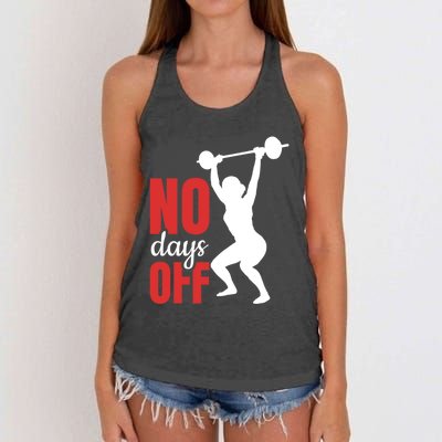 No Days Off Fitness Great Gift Women's Knotted Racerback Tank