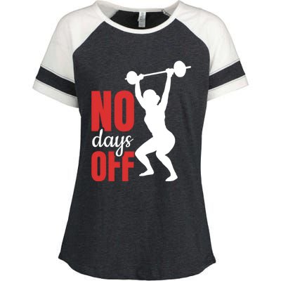 No Days Off Fitness Great Gift Enza Ladies Jersey Colorblock Tee