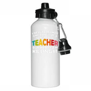 Never Dreamed One Day Id Be A Super Cool Teacher Back To School Gift Aluminum Water Bottle