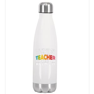 Never Dreamed One Day Id Be A Super Cool Teacher Back To School Gift Stainless Steel Insulated Water Bottle