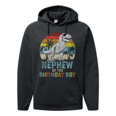 Nephew Dinosaur Of The Birthday Matching Family Performance Fleece Hoodie