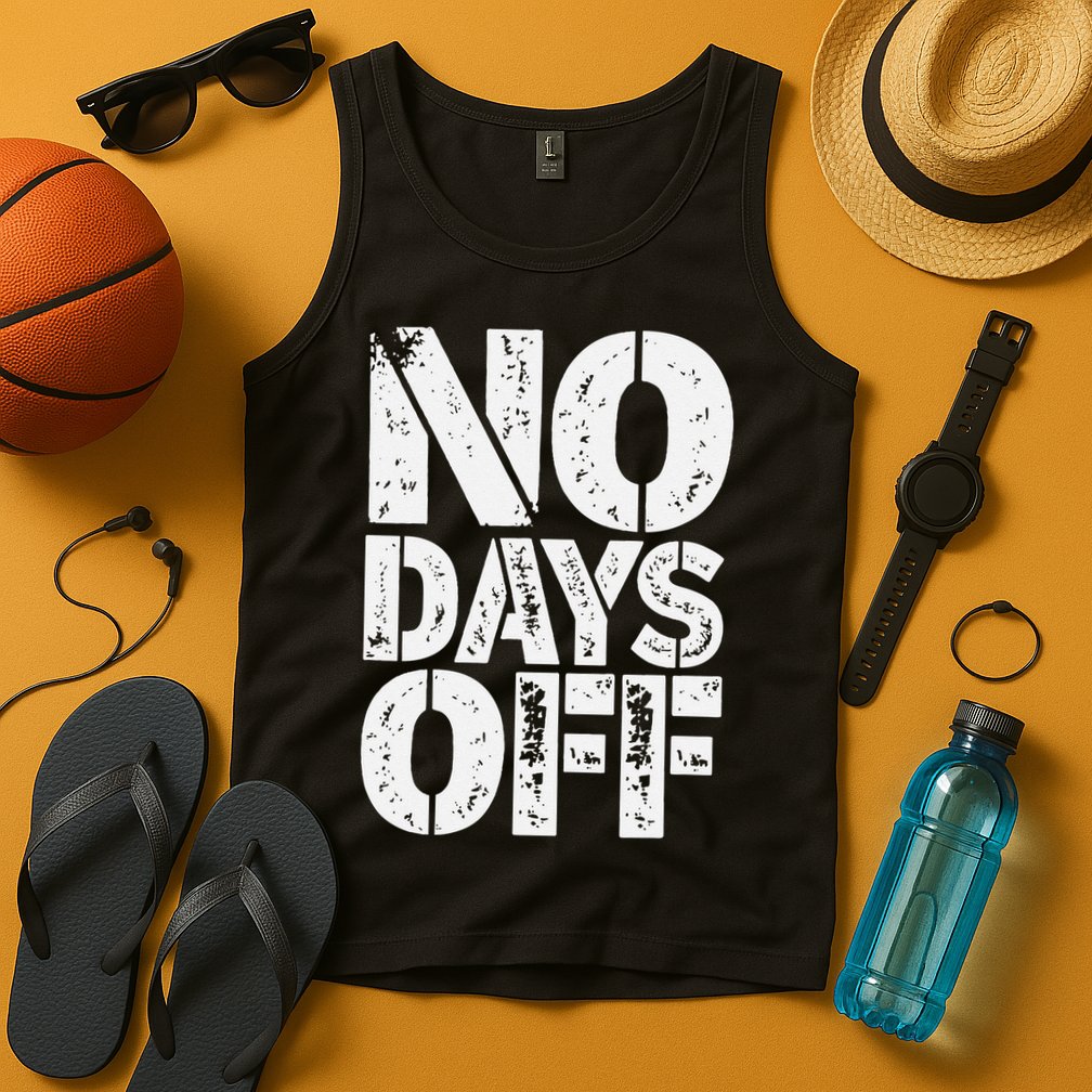 No Days Off Motivational Fitness Quote Tank Top