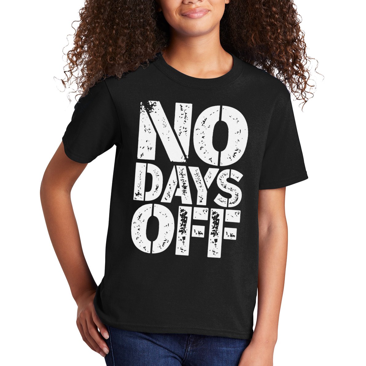 No Days Off Motivational Fitness Quote Kids T-Shirt