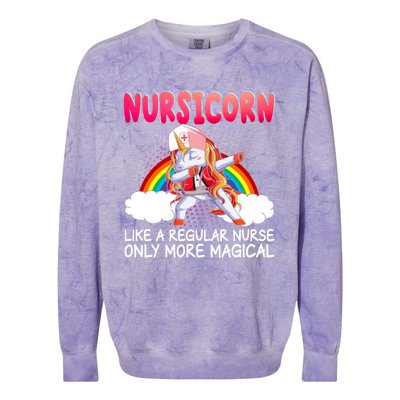 Nursicorn Definition Only More Magical Funny Nurse Unicorn Funny Gift Colorblast Crewneck Sweatshirt