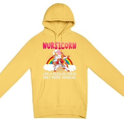 Nursicorn Definition Only More Magical Funny Nurse Unicorn Funny Gift Premium Pullover Hoodie