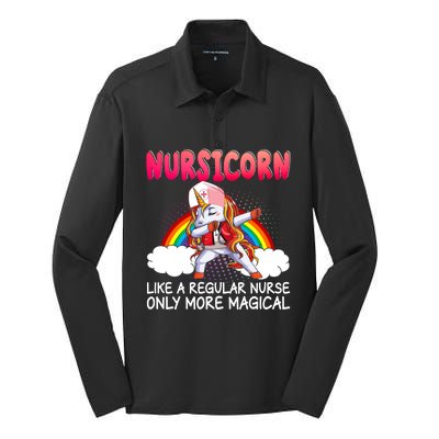 Nursicorn Definition Only More Magical Funny Nurse Unicorn Funny Gift Silk Touch Performance Long Sleeve Polo