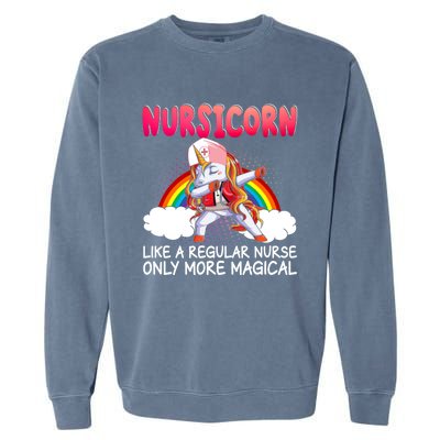 Nursicorn Definition Only More Magical Funny Nurse Unicorn Funny Gift Garment-Dyed Sweatshirt